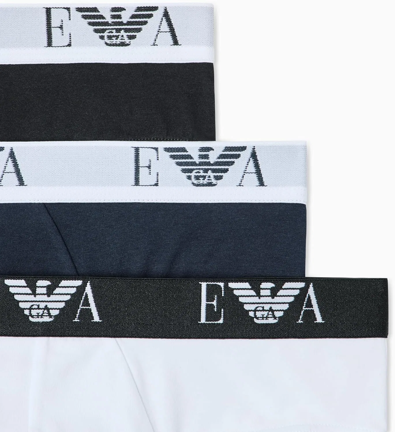 Брифы с монограммой Emporio Armani, Белый/Синий/Черный — фото 4