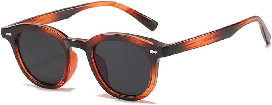 

Модные круглые солнцезащитные очки для женщин в винтажном стиле с заклепками, декоративные очки желейного цвета, солнцезащитные очки UV400 для мужчин, солнцезащитные очки с леопардовым принтом TKKTLLT, Amber Gray