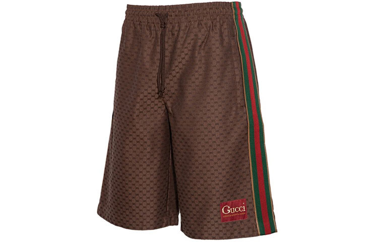 Шорты Gucci мужские с узором, коричневые — фото 3