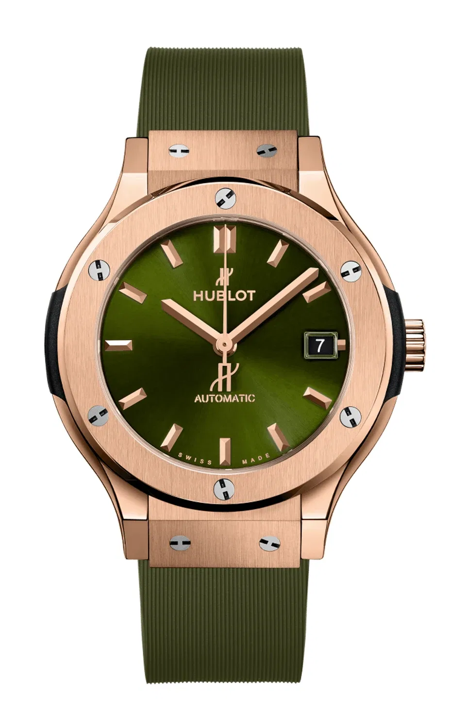 КЛАССИК ФЬЮЖН КИНГ ГОЛД ЗЕЛЕНЫЕ 38 ММ - 565.OX.8980.RX HUBLOT, золотой