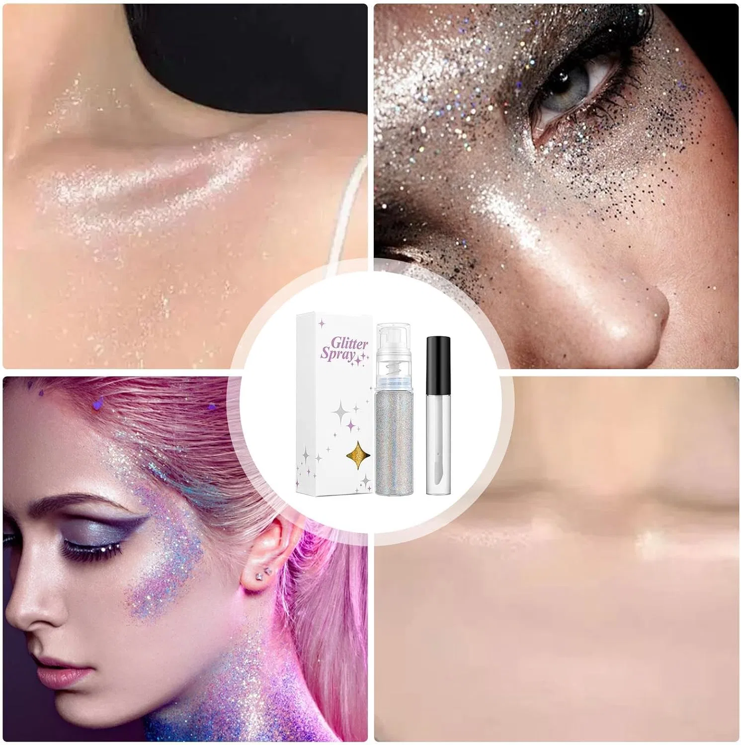 Спрей для тела с блестками Body Glitter Spray, 15 г, 10 мл — фото 4