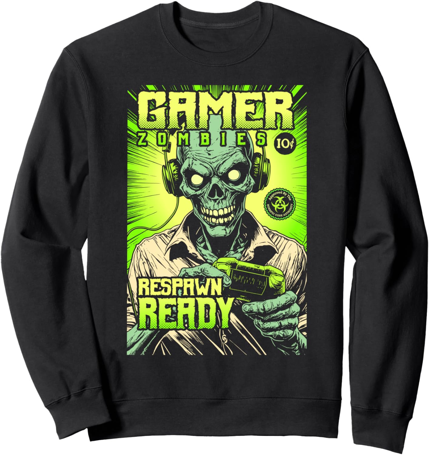 

Футболка с обложкой комикса про зомби-геймера на Хэллоуин Grandio Design Funny Gamer Geek & Gaming Gifts, черный