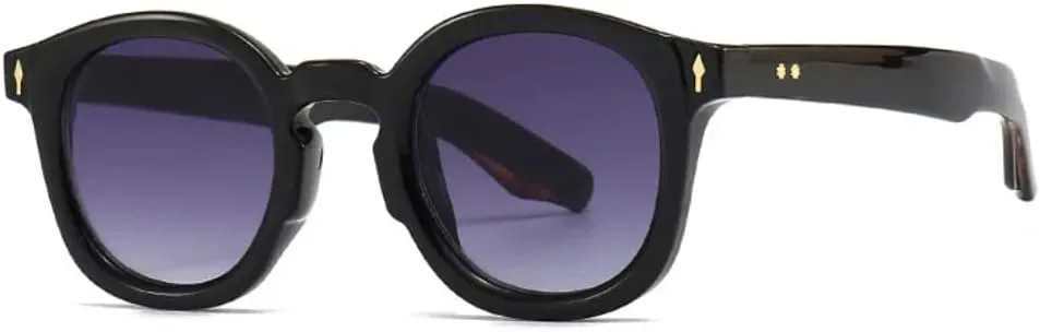 

Модные женские круглые солнцезащитные очки в стиле ретро с заклепками, мужские солнцезащитные очки с защитой от УФ-излучения UV400 VVTWSSW, Black Leopard Grey