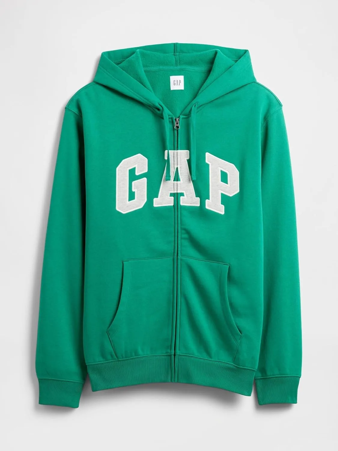 Толстовка с капюшоном и застежкой-молнией GAP Logo Heritage, зеленый — фото 4