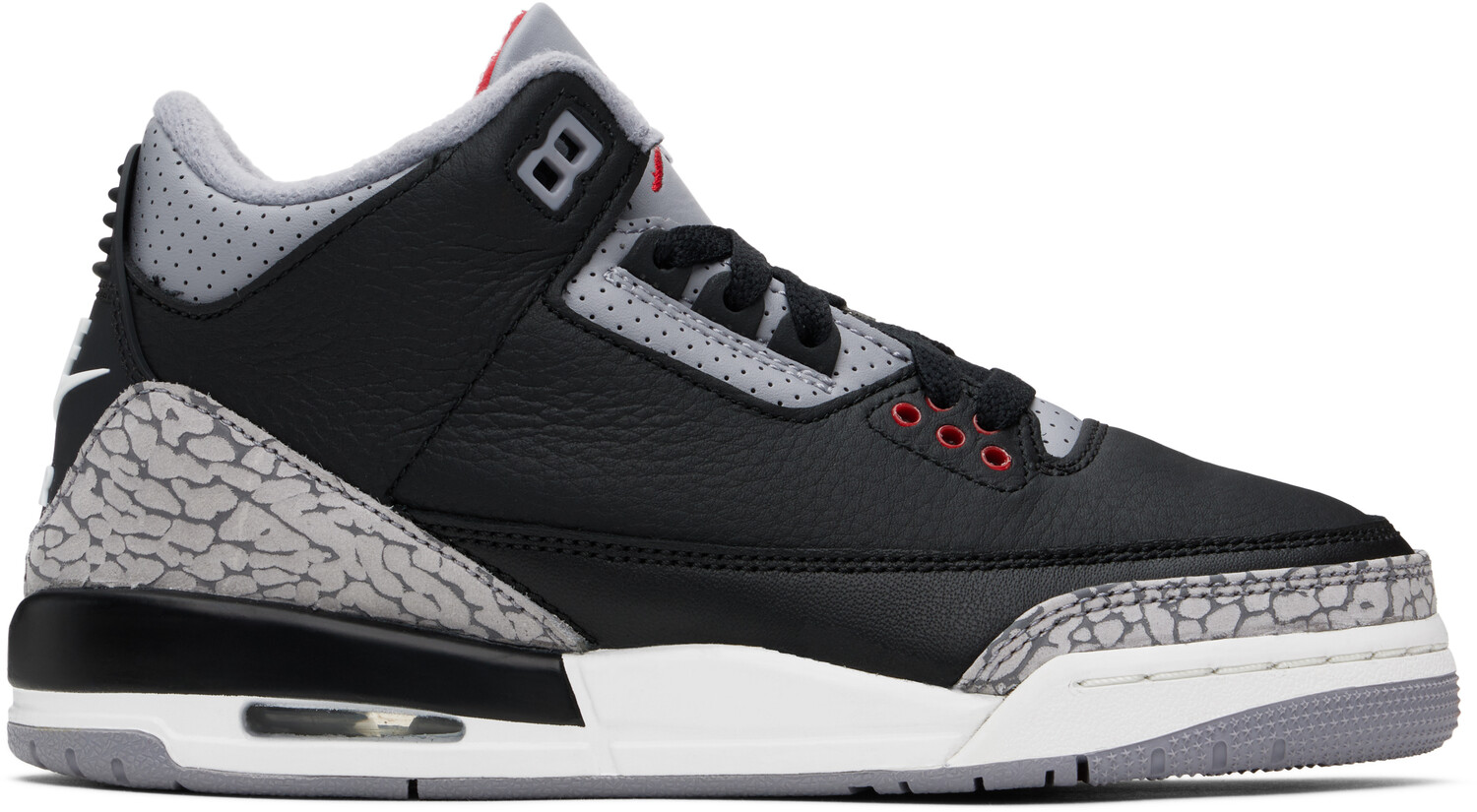 

Большие детские черные и серые кроссовки Air Jordan 3 Retro Nike Jordan