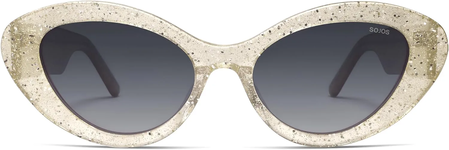 

Солнцезащитные очки SOJOS Retro Cat Eye из ацетата, мужские и женские, поляризованные, винтажные, легкие, с защитой от УФ-излучения UV400, Afterglow, Yellow/Grey