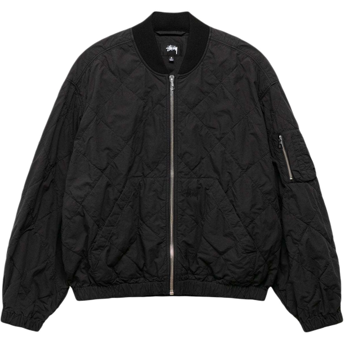 

Легкая хлопковая курка-бомбер Stussy, черный