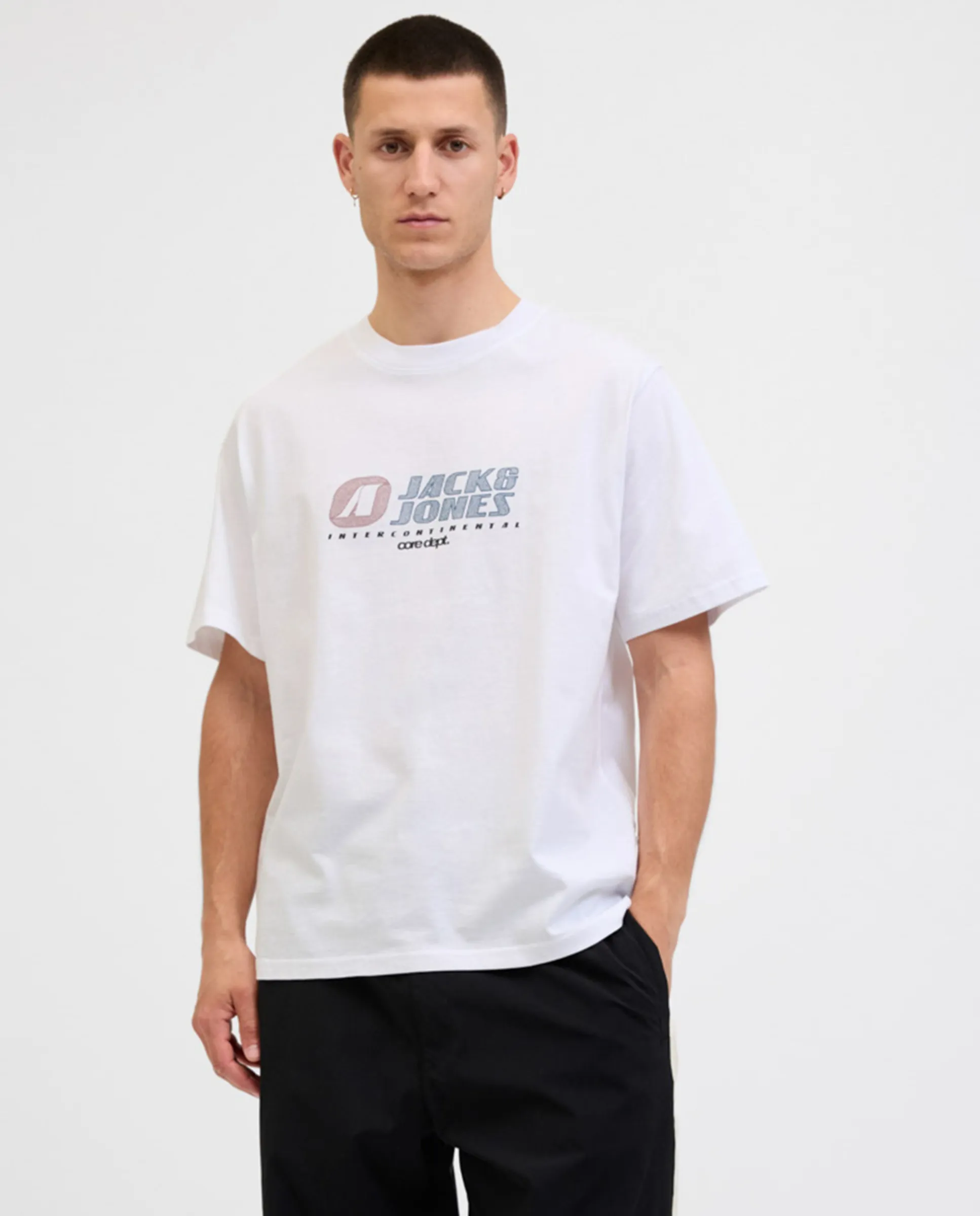 

Мужская футболка с коротким рукавом и принтом на груди Jack & Jones, белый