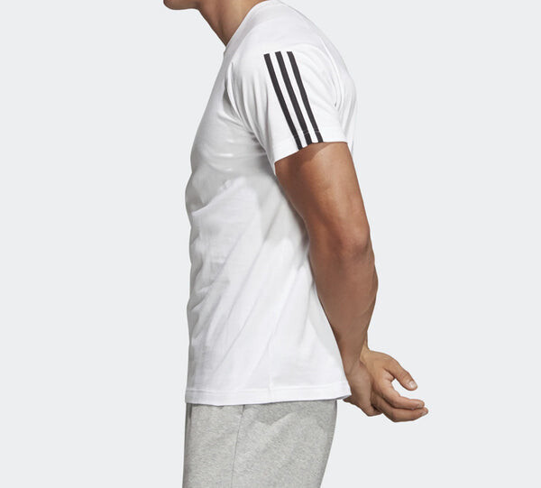 Футболка adidas Stripe Printing Training Sports Short Sleeve White, белый — фото 4