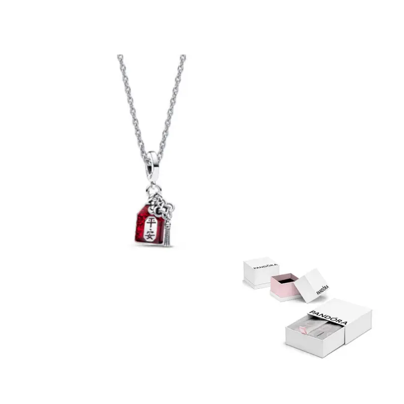 

Pandora 925 sterling silver позолоченная медно-серебряный сплав стеклянные колье женские красный