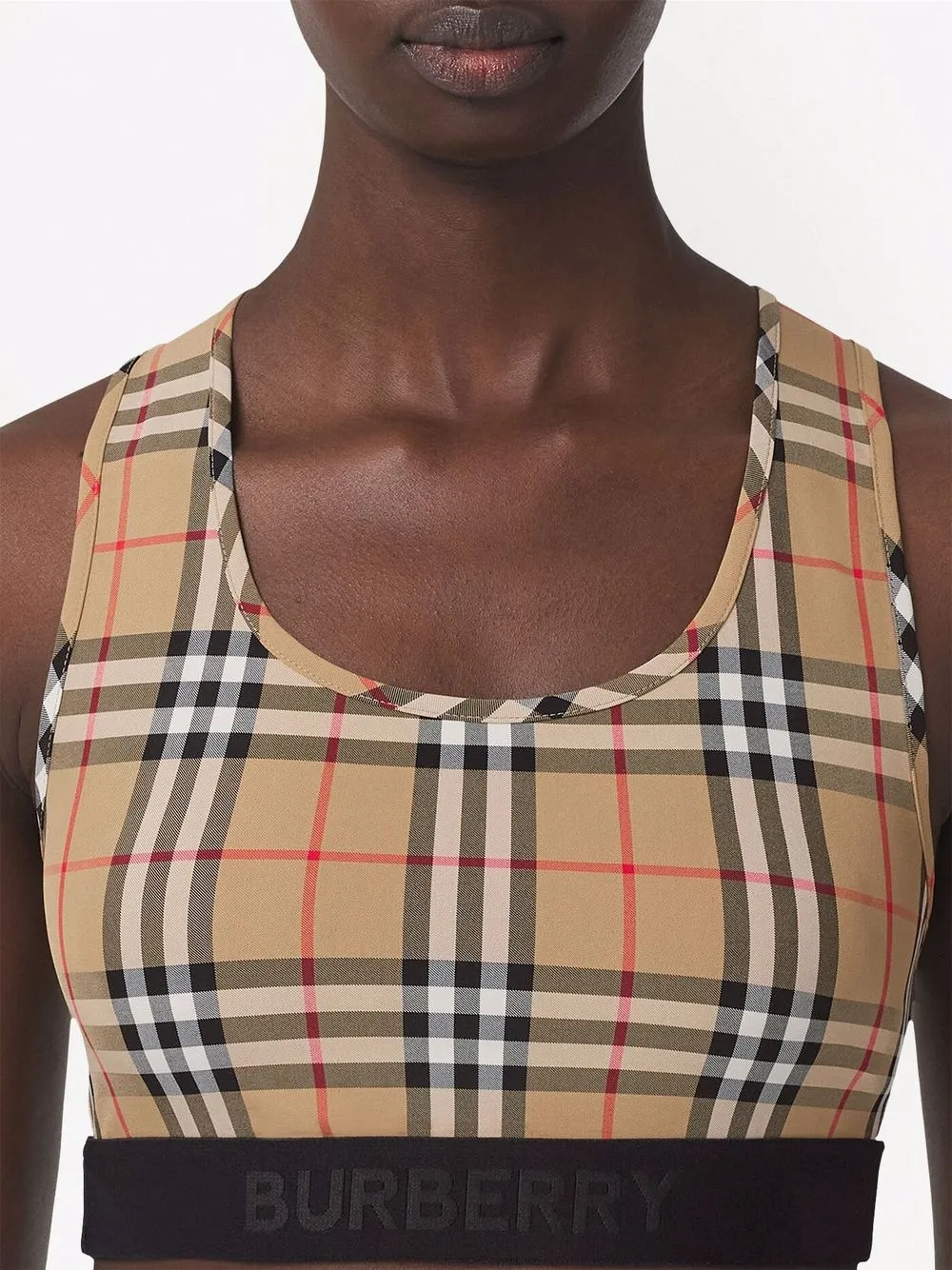 Спортивный бюстгальтер Burberry Vintage Check, нейтральный — фото 4