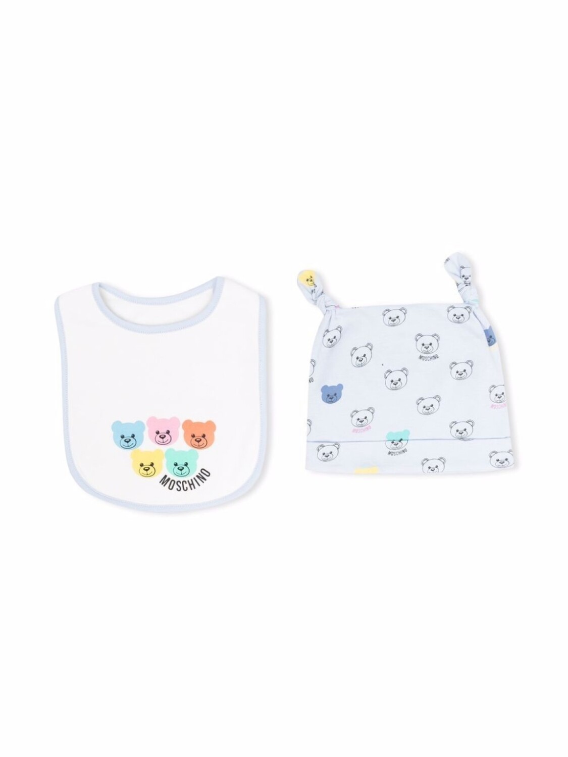 

Moschino Kids комплект из шапки бини и нагрудника, синий
