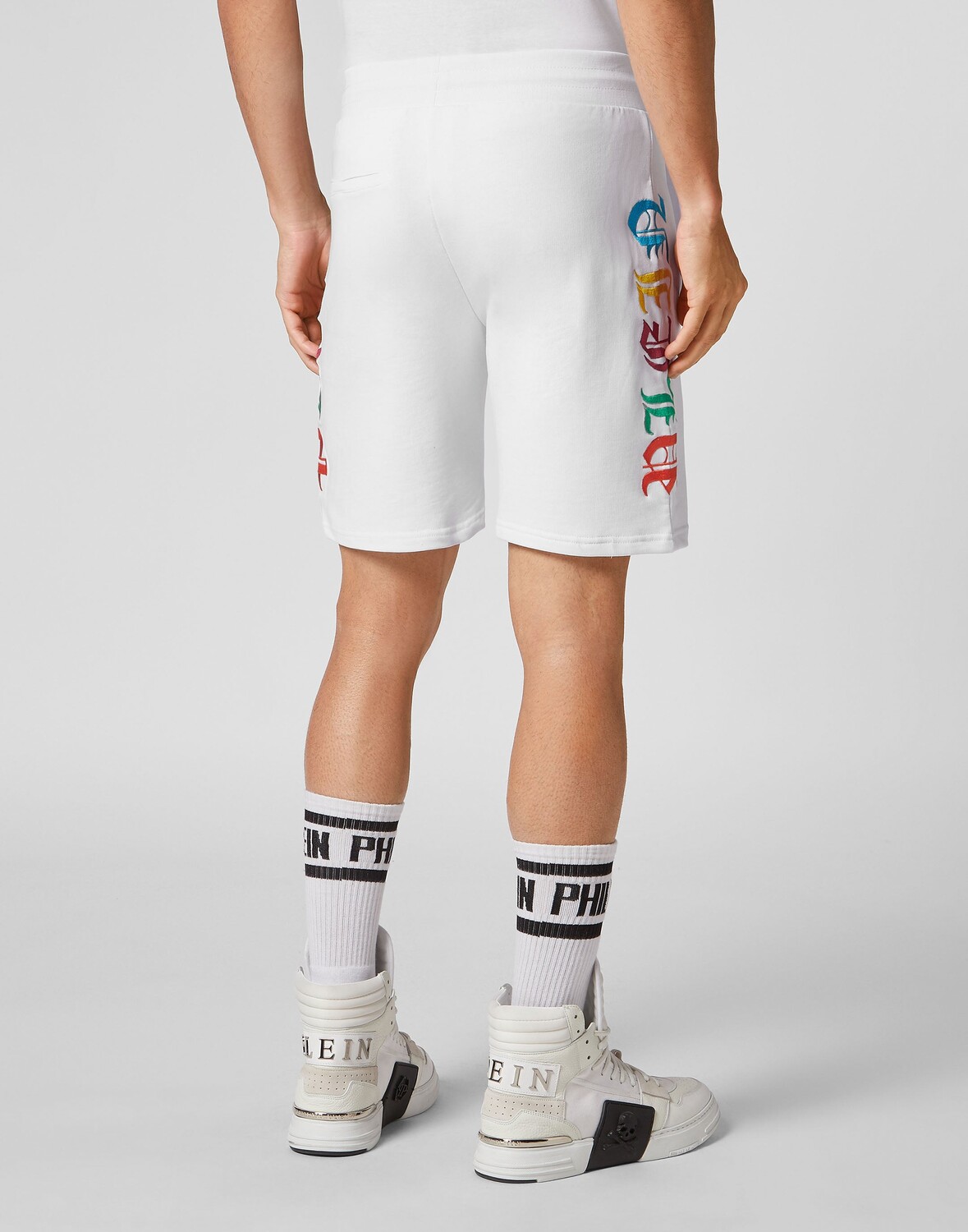 

Спортивные шорты Basket Gothic Plein Philipp Plein, цвет White / Multicolored