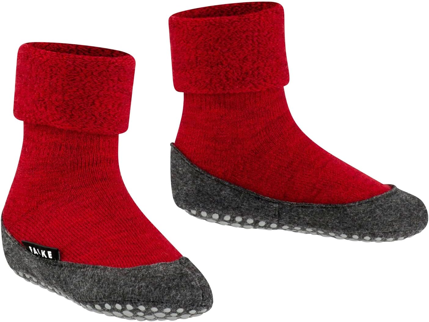 Детские ультрамягкие носки-тапочки FALKE для мальчиков и девочек, из мериносовой шерсти, с противоскользящей подошвой, 1 пара, красный — фото 4