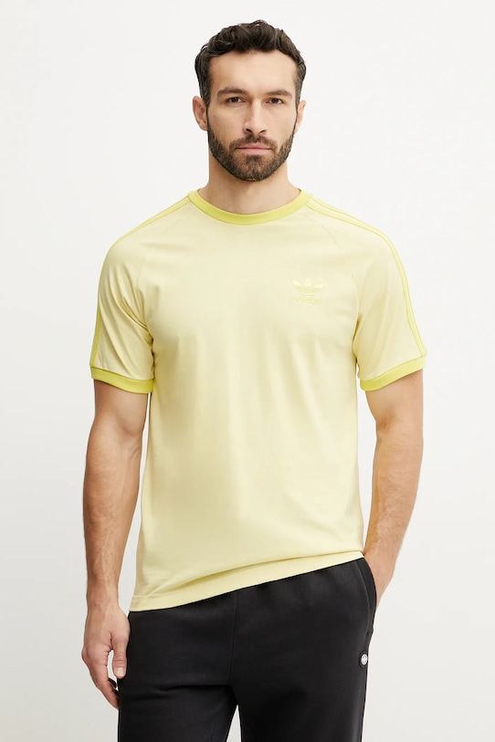 

Хлопковая футболка 3-Stripes Adidas Originals, желтый