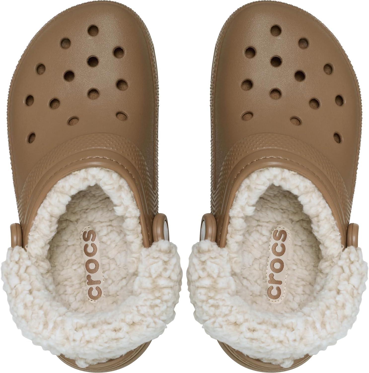 Классические сабо Crocs унисекс для взрослых на флисовой подкладке, мягкие тапочки для женщин и мужчин, Sepia — фото 4