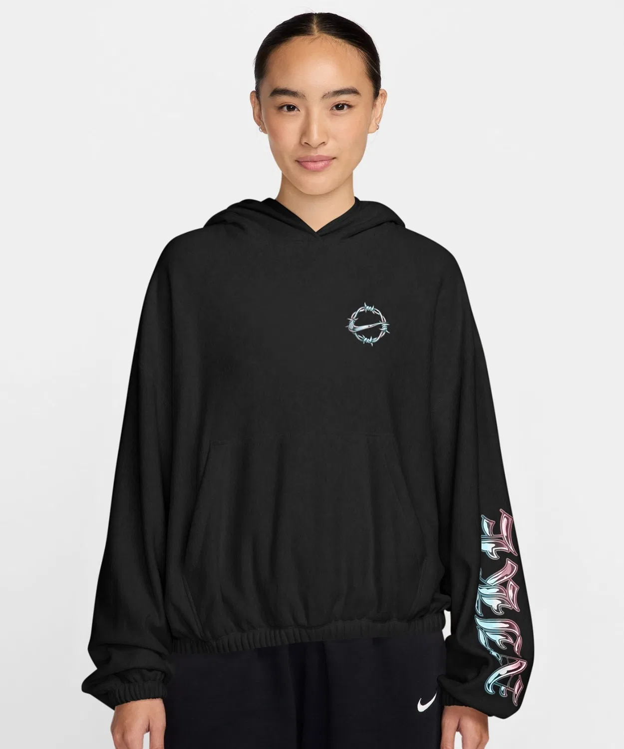 Пуловер-худи Nike Women's NSW Street GFX, чёрный, размер S