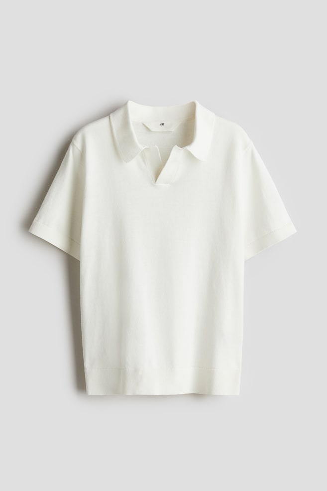 

Рубашка-Поло из тонкой вязки H&M, белый