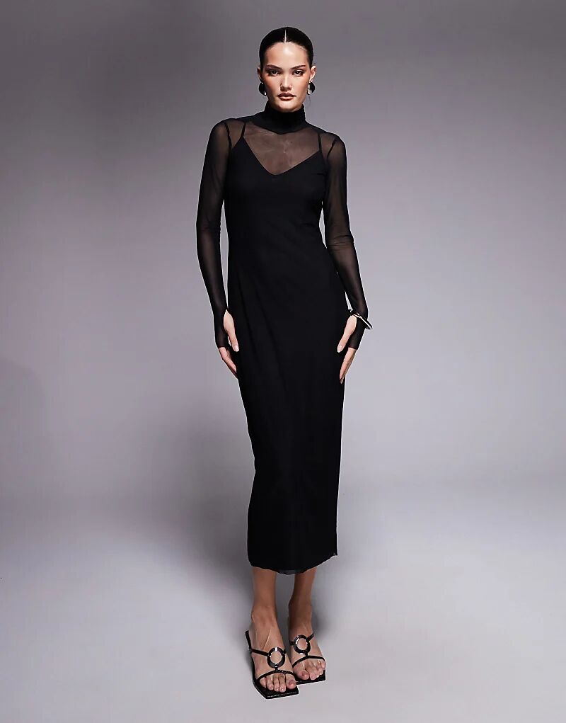 

Платье миди с высоким воротом Shailene черного цвета от AFRM