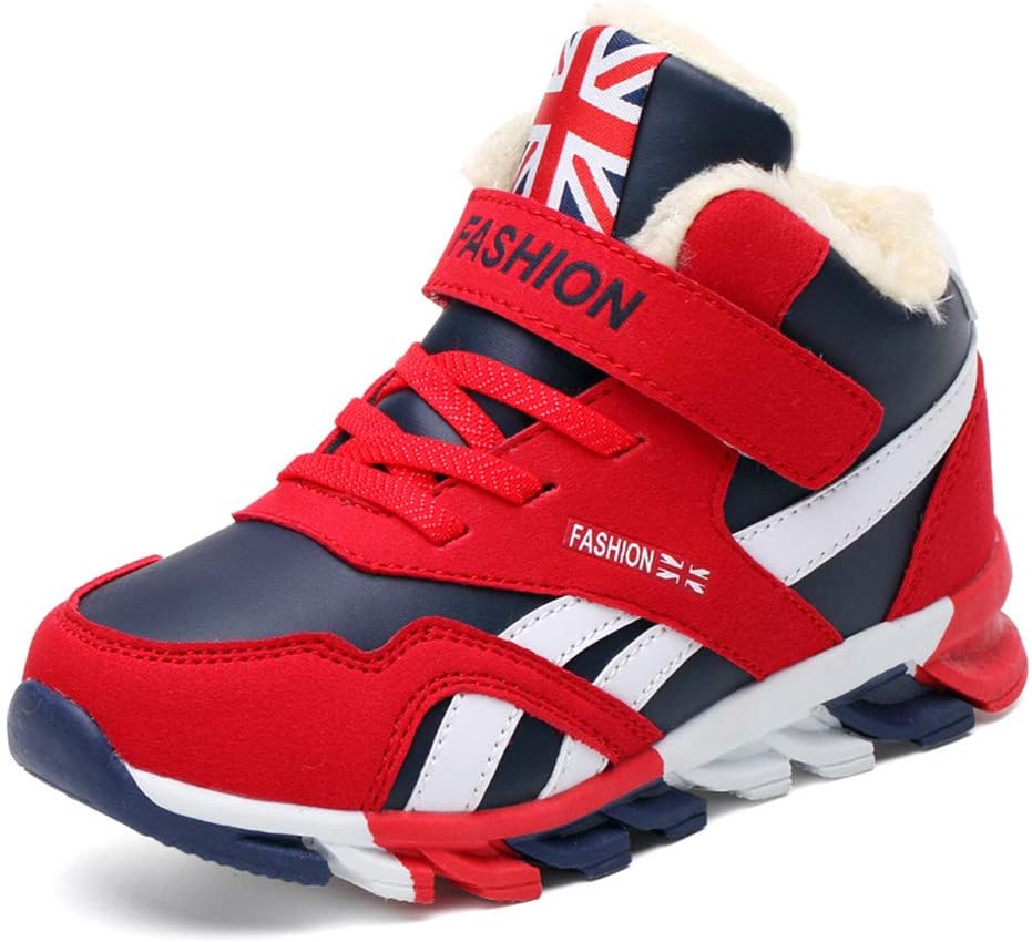 

Детские водонепроницаемые ботинки ailishabroy для мальчиков и девочек, с искусственным мехом, ботильоны, унисекс, детские высокие кеды, Red