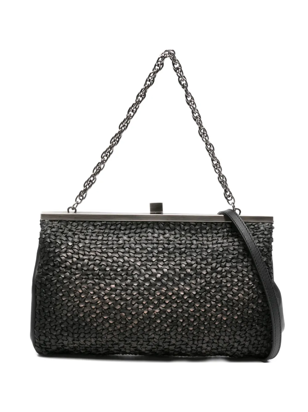 

Клатч-цепочка из плетеной кожи Reptile's House, черный