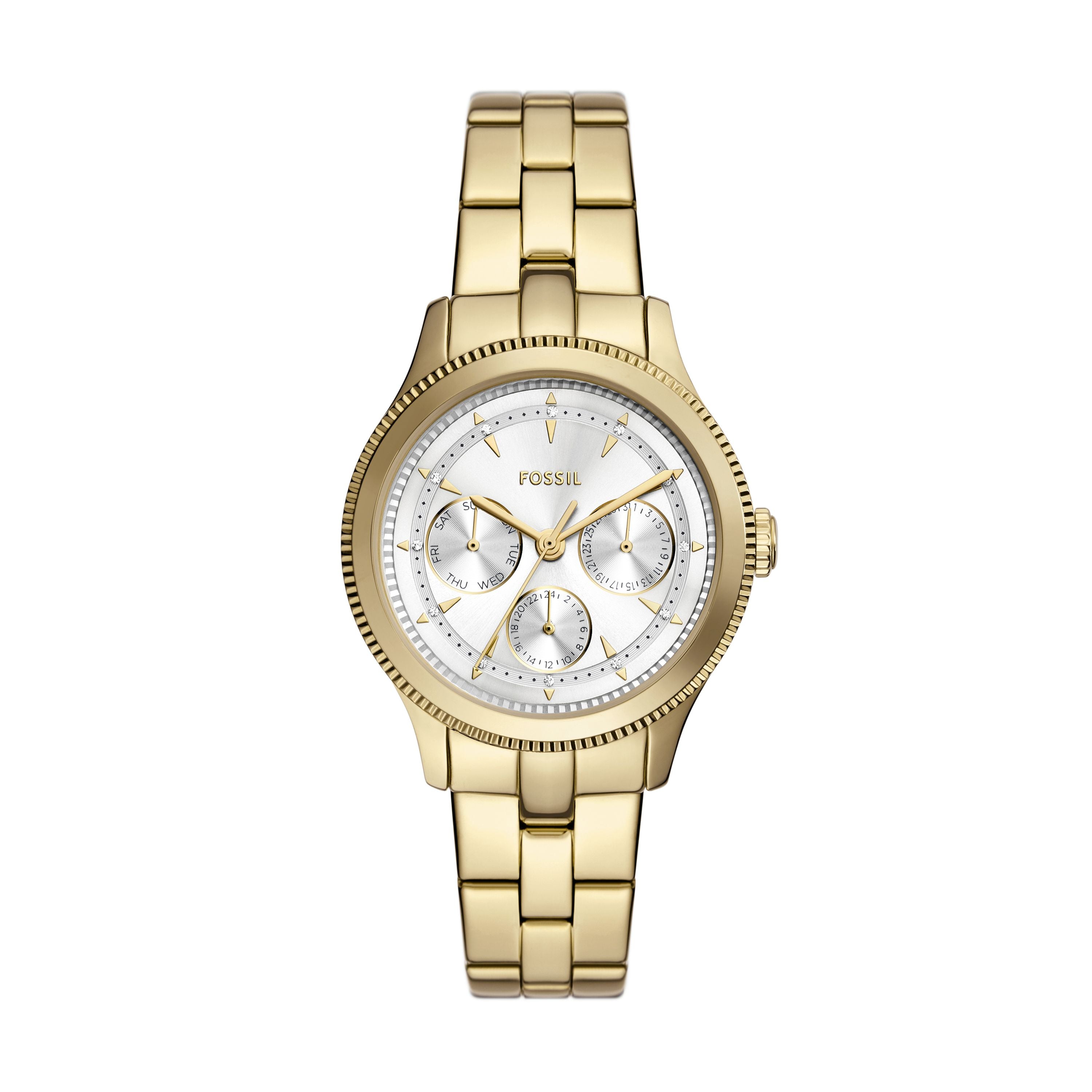 

Женские многофункциональные часы Fossil Brynn из нержавеющей стали золотистого оттенка, золотой