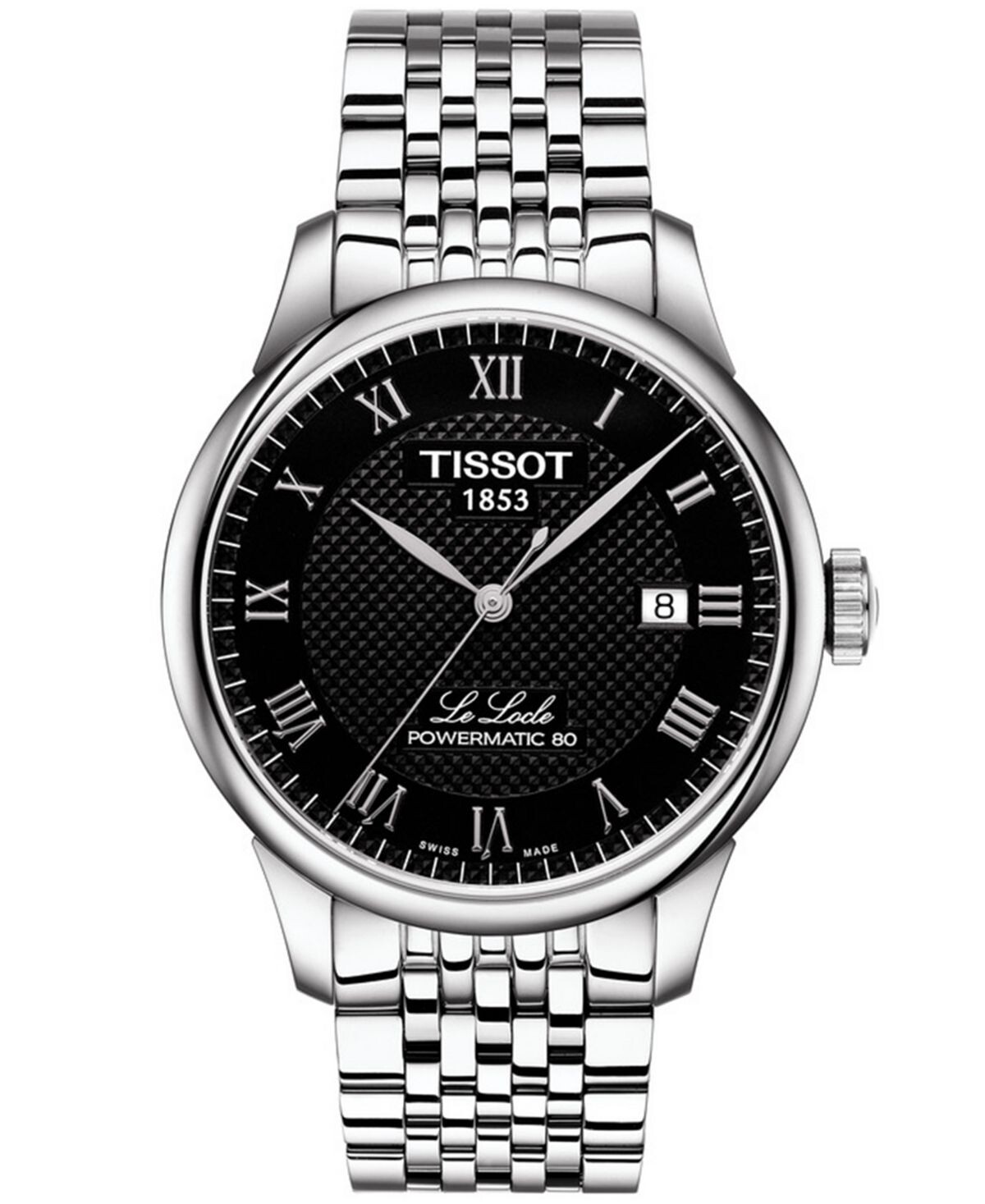 

Мужские швейцарские часы T-Classic Le Locle Powermatic 80 серые с браслетом из нержавеющей стали 39,3 мм Tissot