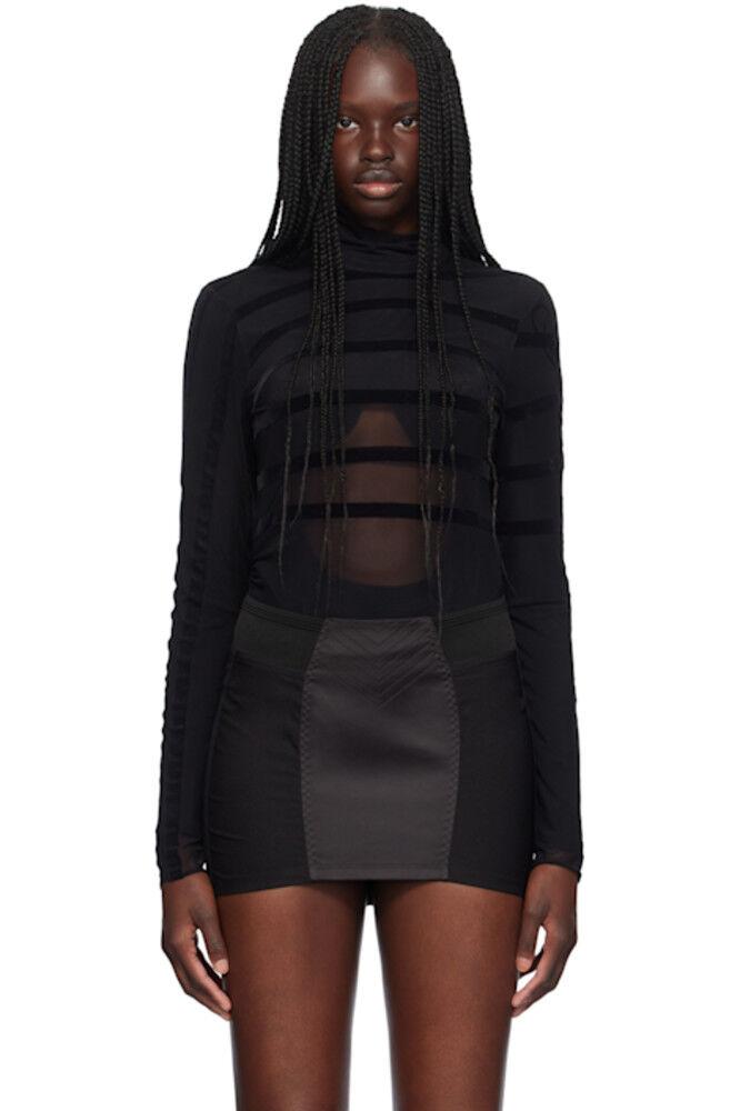 

Черный боди «The Striped Flocked» Jean Paul Gaultier