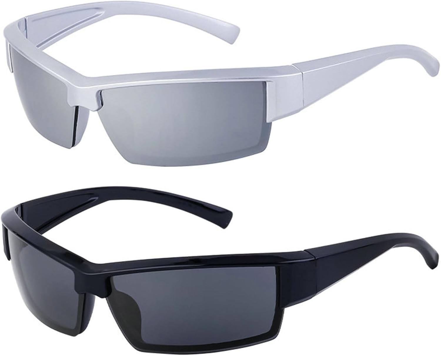 

Солнцезащитные очки-щитки Helena Wrap Around Fashion Shield в футуристическом стиле для мужчин и женщин. Модные прямоугольные солнцезащитные очки серебристого цвета, Black+silver