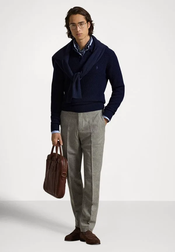 Игровой свитер-поло из фактурной шерсти и хлопка. Polo Ralph Lauren, Hunter Navy — фото 2