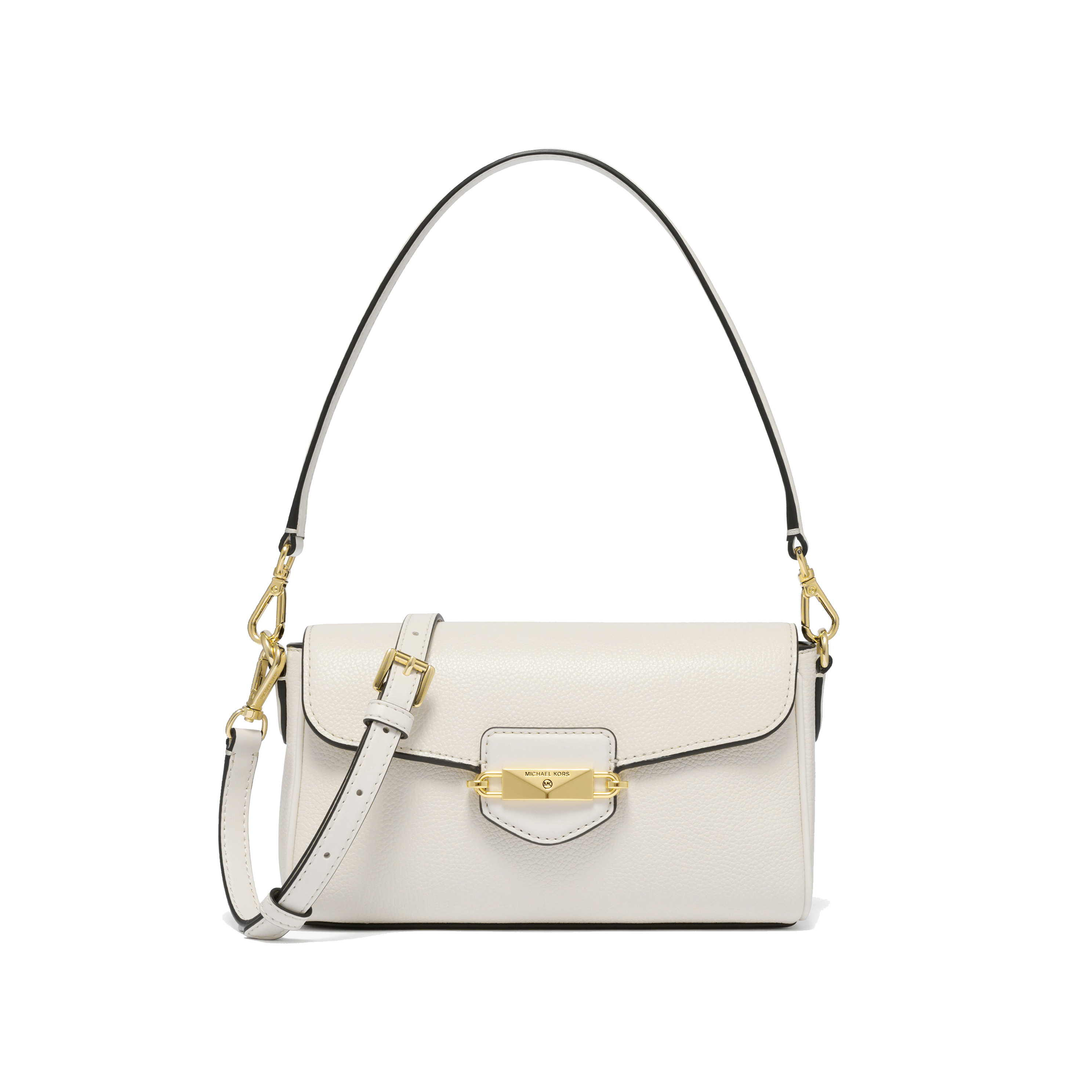 

MICHAEL KORS Женская черная кожаная сумка через плечо малого размера, Milk White