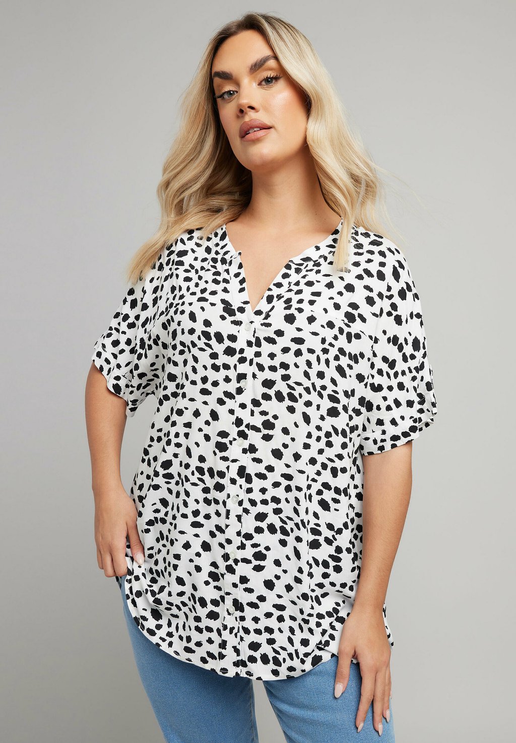 

Блуза ABSTRACT SHORT SLEEVE Yours Clothing, белый