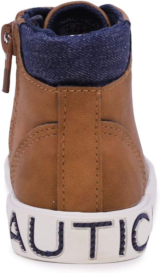 Детские ботинки Nautica Chukka с шнуровкой и застежкой-молнией, Для мальчиков и девочек, Нарядная обувь, Размеры для малышей и маленьких детей, бежевый/слоновая кость — фото 3