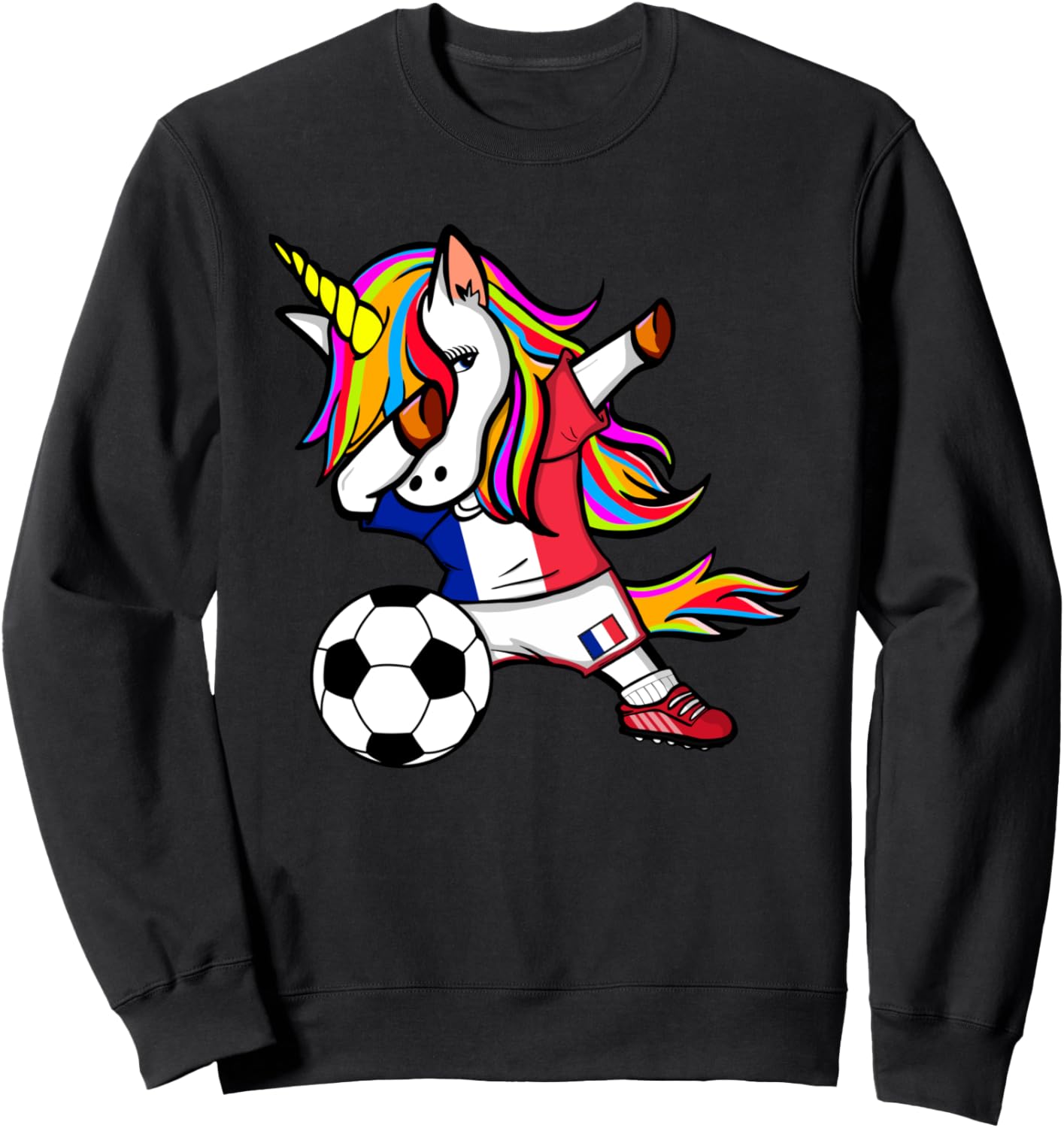 

Забавный танцующий единорог, милый единорог, Франция, футбол, флаг Франции, толстовка Teeisle France Football, черный