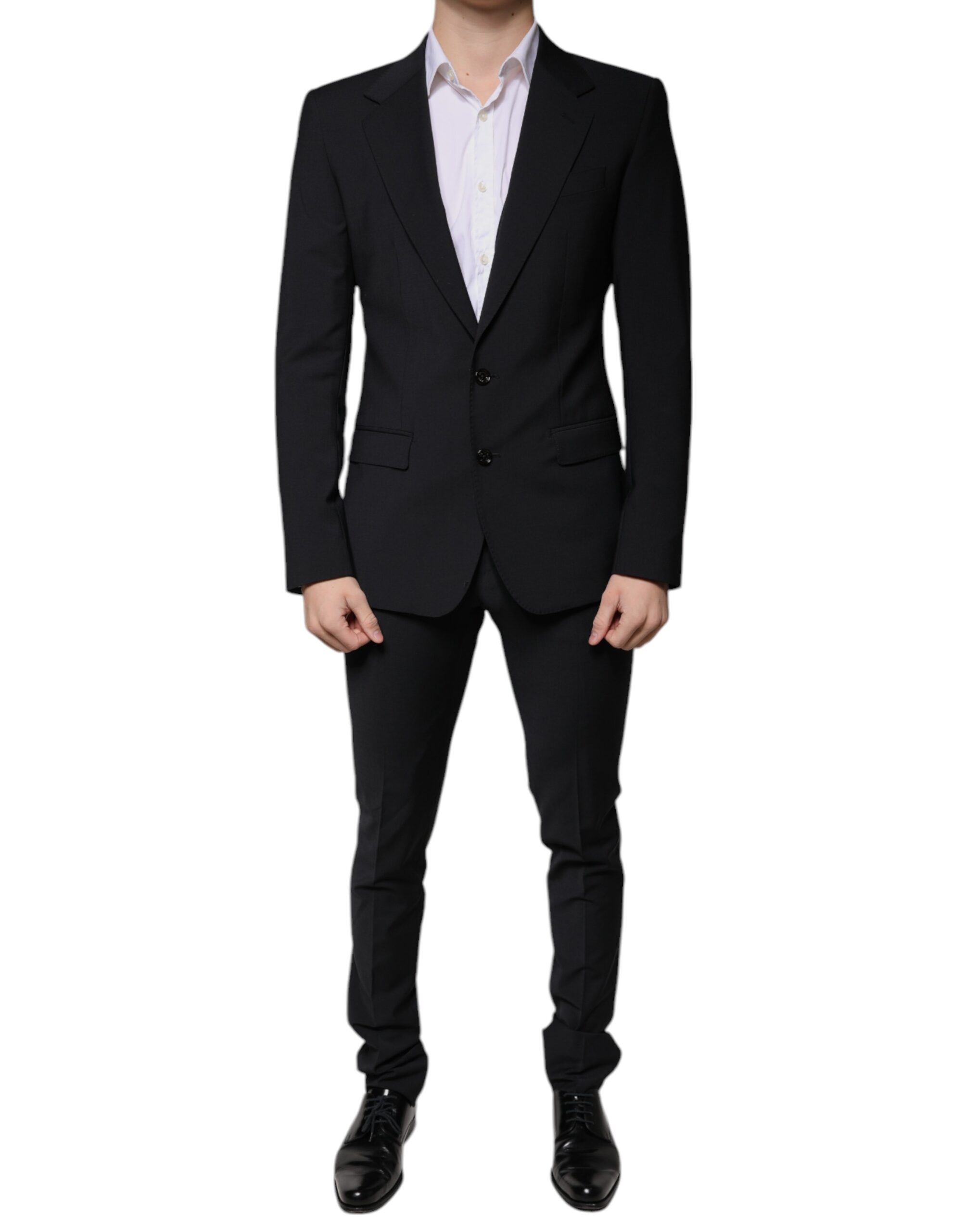 

Черный шерстяной костюм-тройка Slim Fit для мужчин Dolce & Gabbana