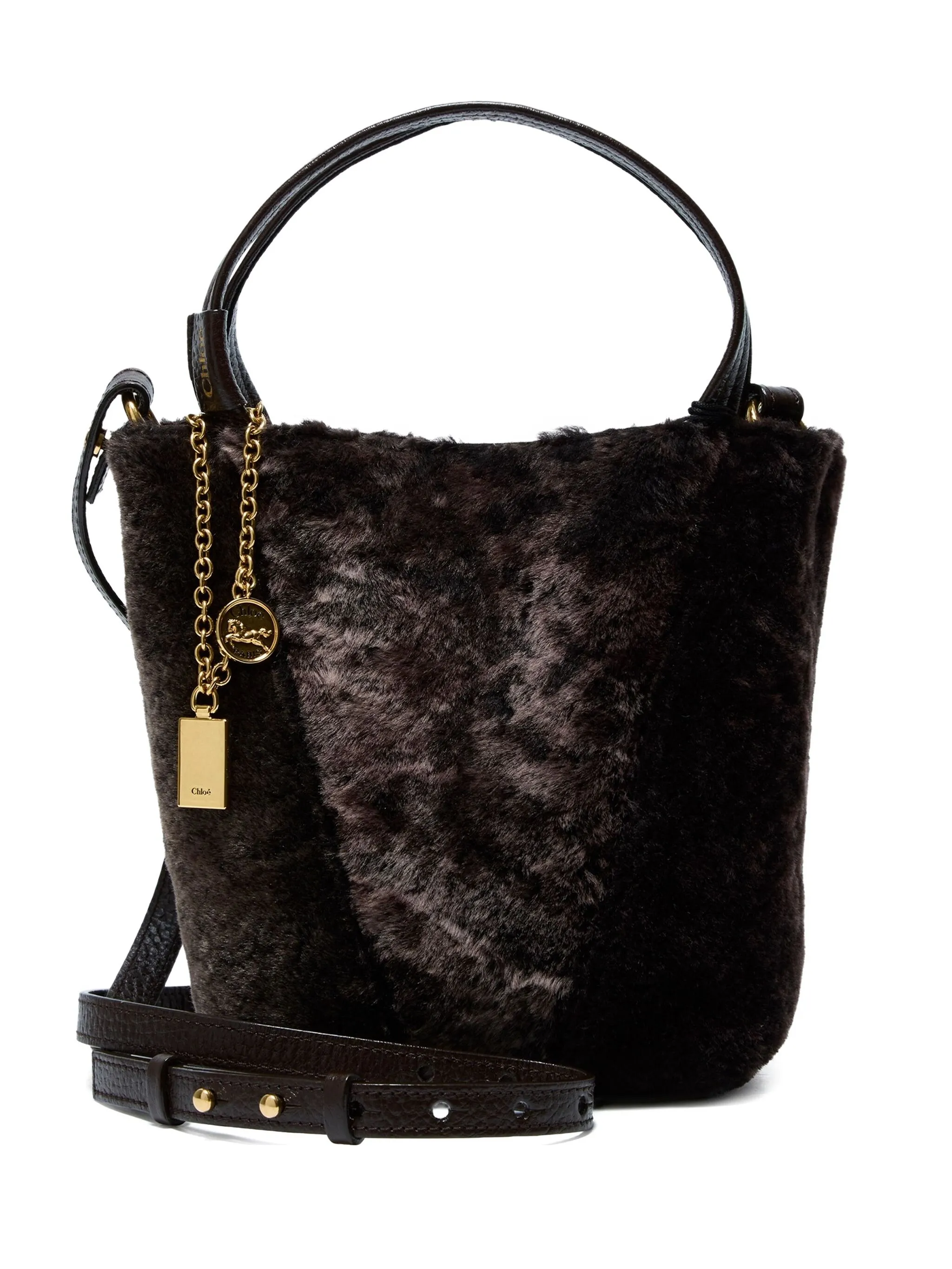 

Маленькая сумка-тоут Spin с цепочкой Chloé, коричневый