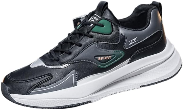 

Мужские спортивные кроссовки - дышащие, шнуровка, резиновая подошва для улицы и повседневной носки Hoalox, белый/черный