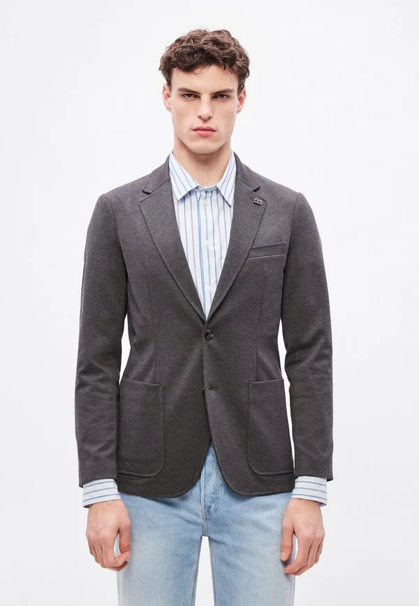Элегантный повседневный пиджак прямого кроя Tommy Hilfiger, Dark Grey Heather — фото 3