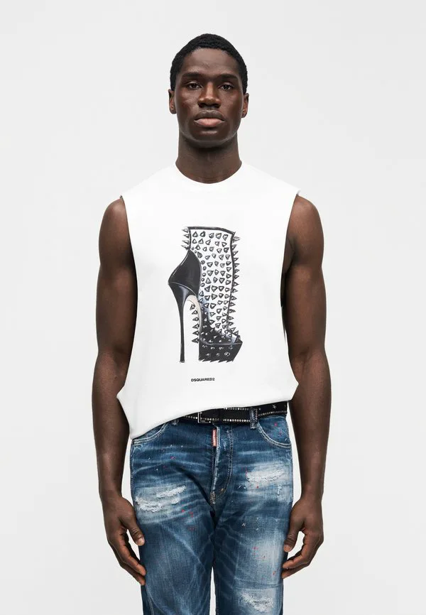 Легендарная футболка-сигаретка Dsquared2, White — фото 3