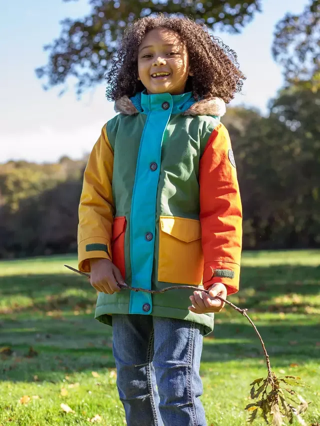 Детская парка Penhale на флисовой подкладке, разноцветная Frugi — фото 2