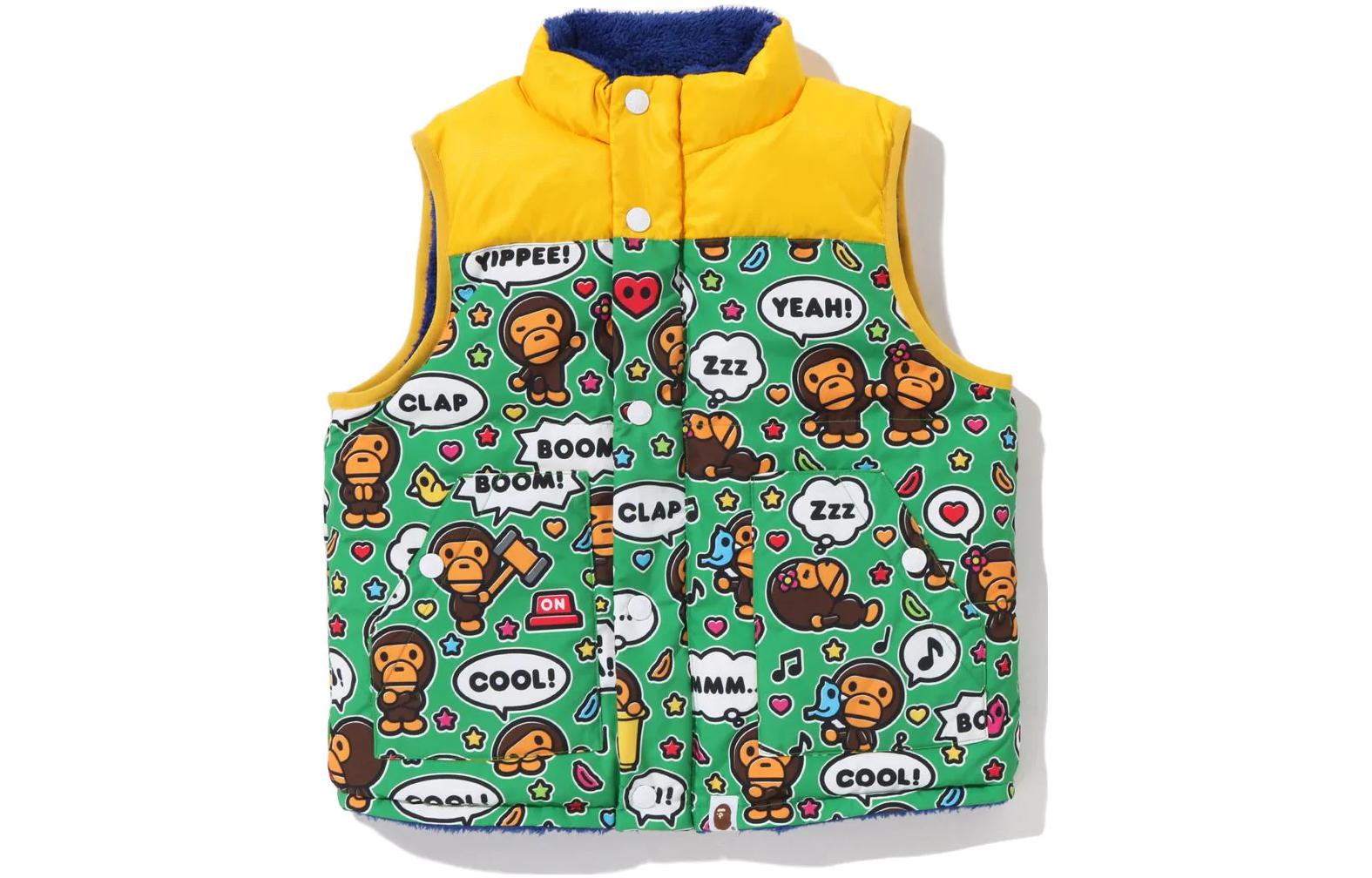 

Детский пуховый жилет A BATHING APE, сине-зеленый