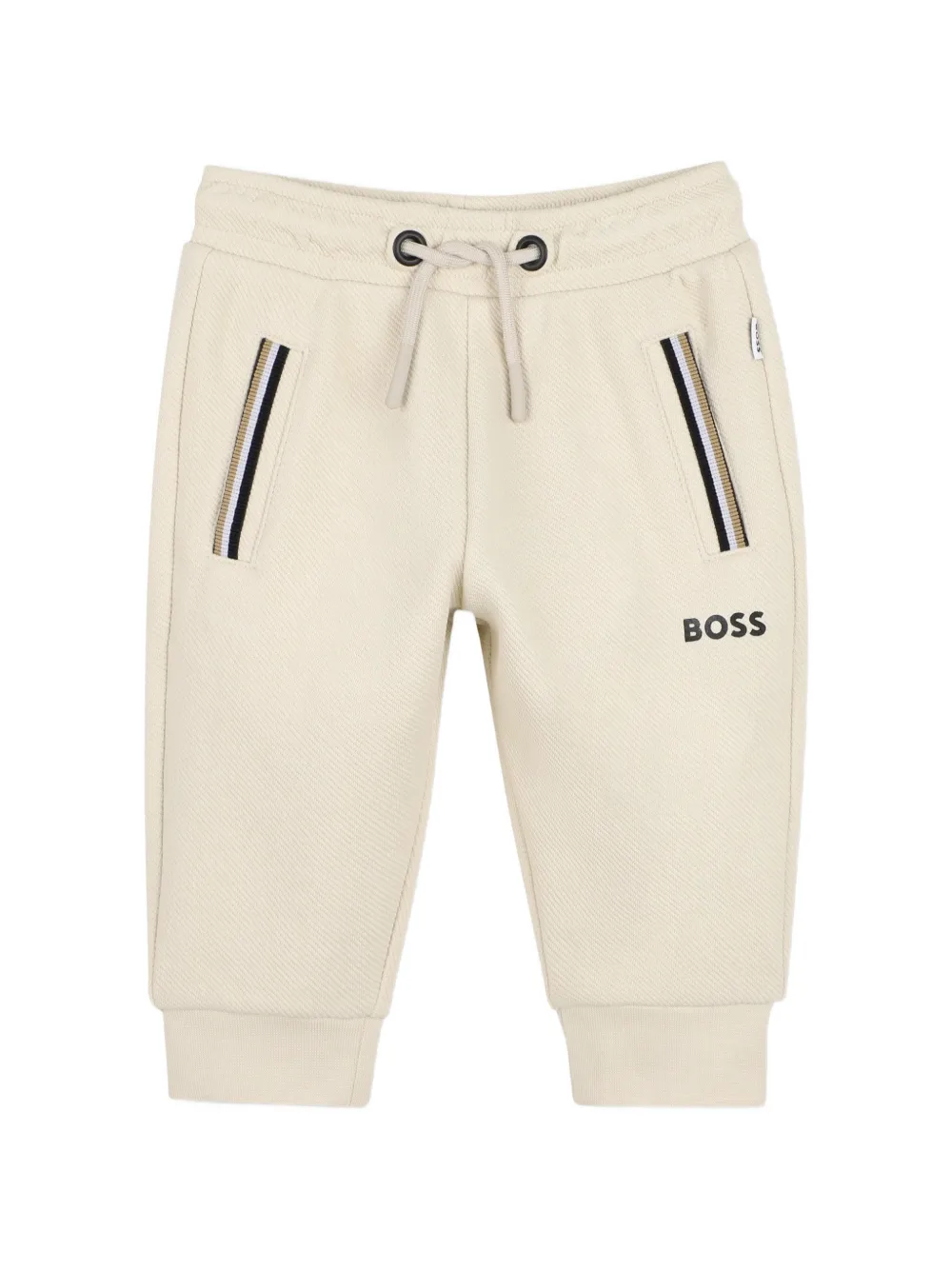 Спортивный костюм с контрастными полосками Boss Kidswear, бежевый — фото 4