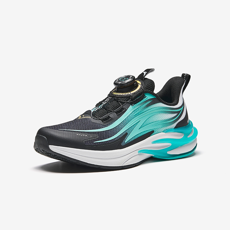 Детские кроссовки Flame Lightweight Shock Absorbers Low Top, черно-зеленые Antakids, черный/зеленый/белый — фото 2