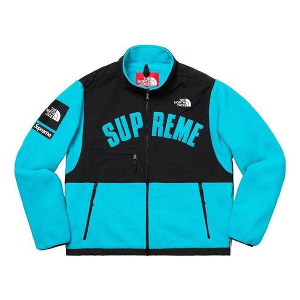 

Куртка x the north face arc logo denali fleece jacket 'black blue' Supreme, черный