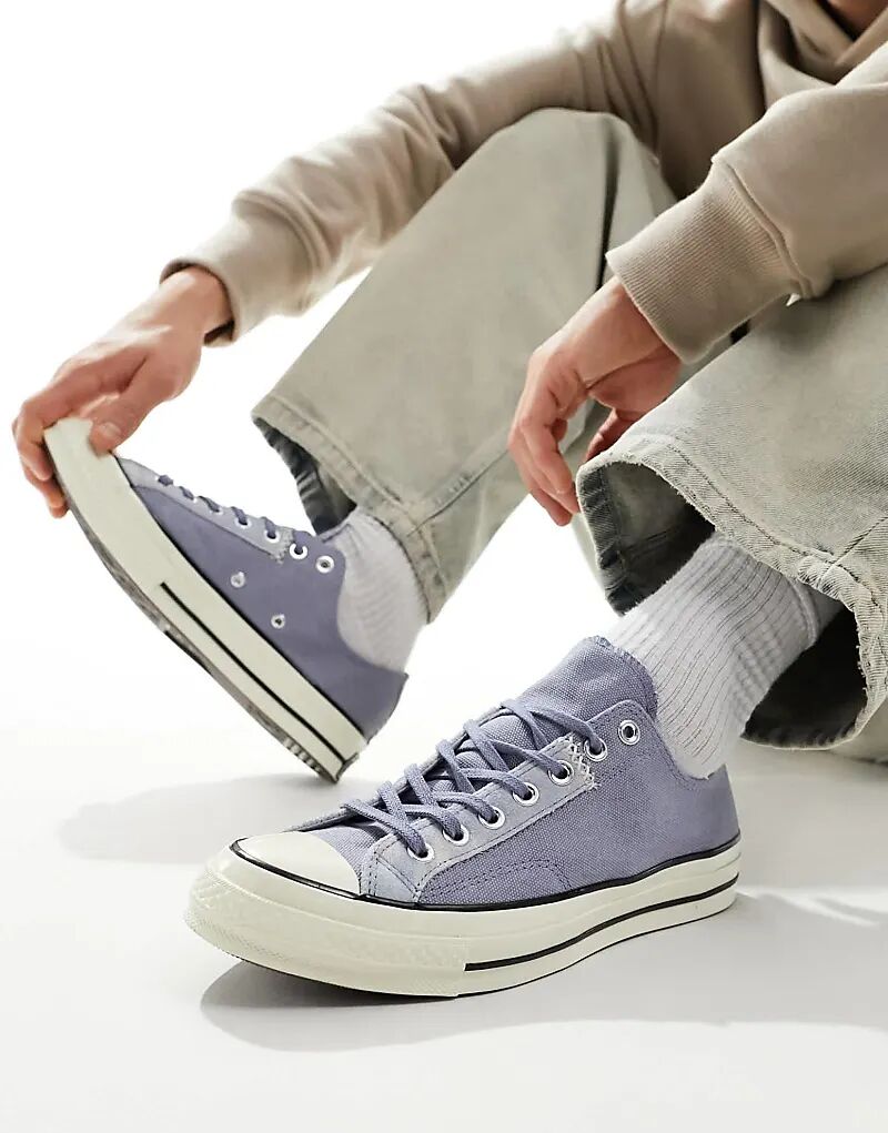 

Кроссовки Chuck 70 Ox из замши и парусины темно-синего цвета Converse