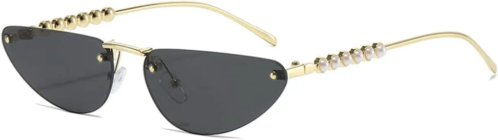 

Солнцезащитные очки UV400 с металлическим градиентом "кошачий глаз" для женщин и мужчин, для бега и занятий спортом на открытом воздухе UYPTK, Gold Black