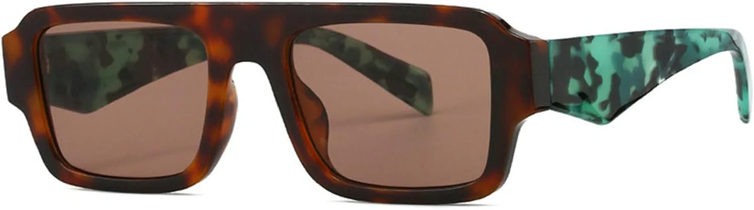 

Солнцезащитные очки Melrose Gradient Square для женщин, модные солнцезащитные очки UV400 для мужчин, панк-очки, сине-зеленые солнцезащитные очки, Leopard