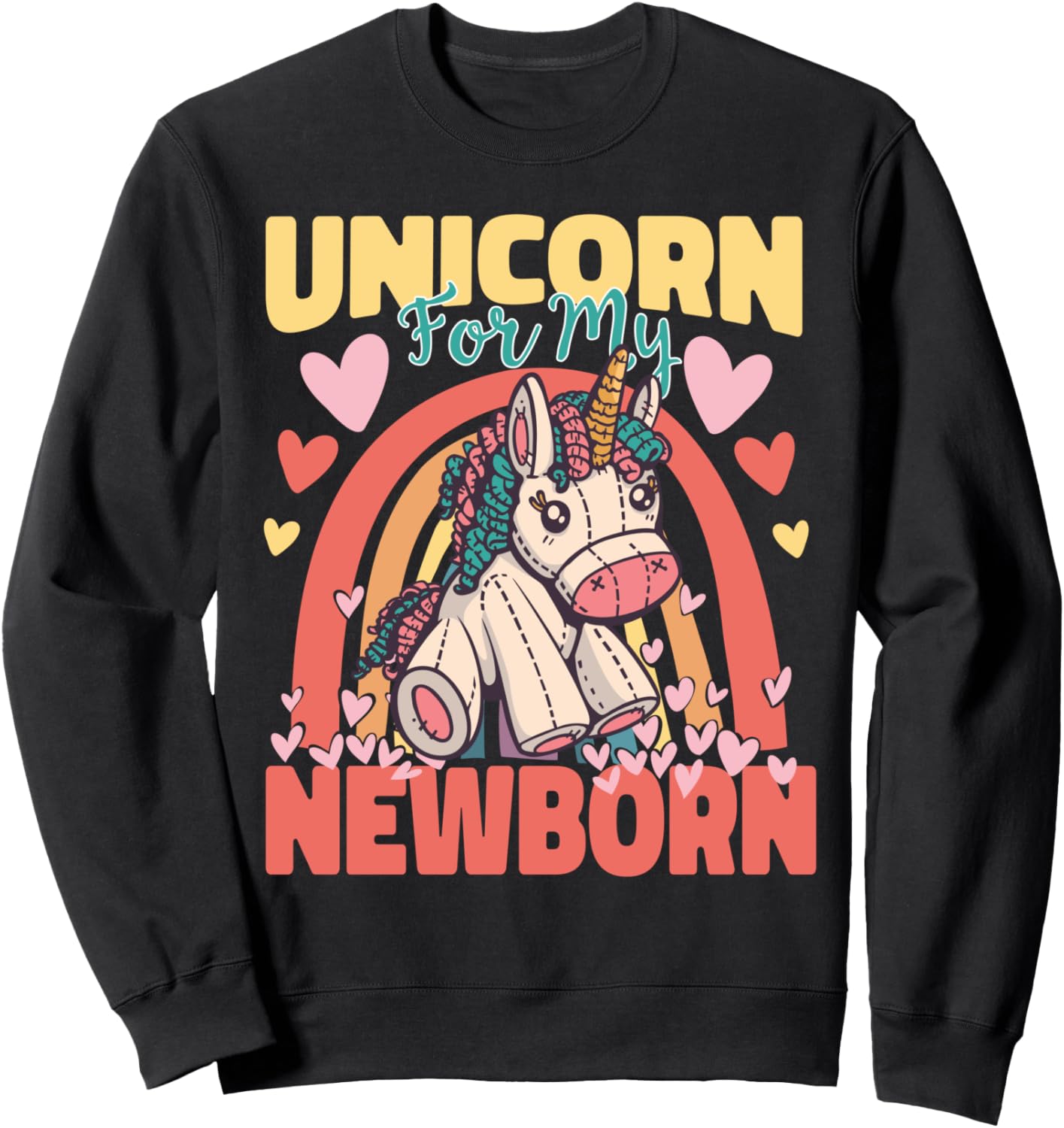 

Толстовка с единорогом для новорожденных Unicorns With Magical Rainbows Designs For Kids, черный
