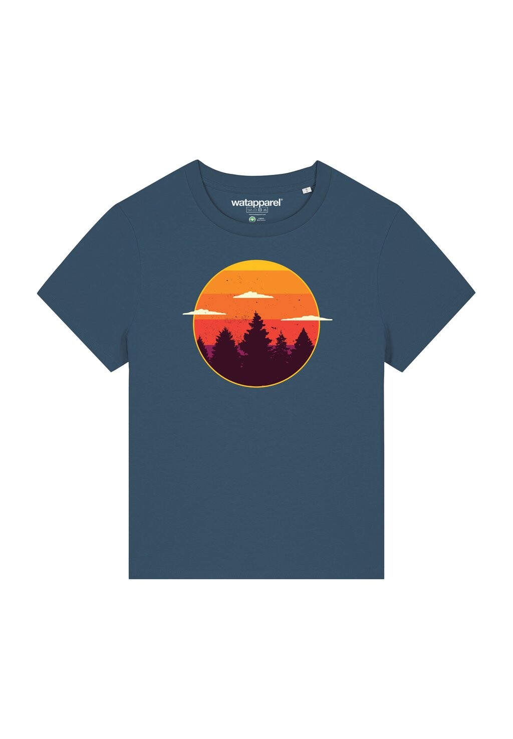 

Футболка с принтом SUNSET FOREST watapparel, бирюзовый