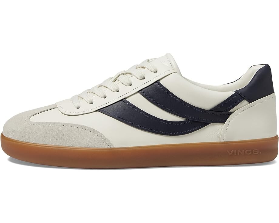 Кроссовки Vince Oasis-M Lace-Up Retro Sneakers, цвет Foam White/Night Blue Leather — фото 4